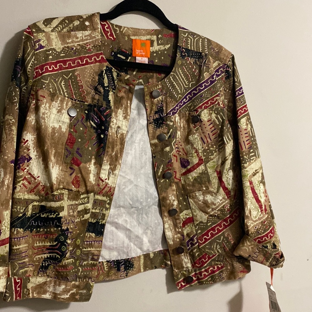 Hearts of palm women jean multicolored jacket size 8 new